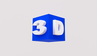 3d illustration, number 3 and letter D, 3d concept, 3d rendering.