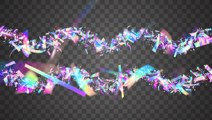 Carnival Glitter. Bright Foil. Blur Abstract Template. Retro Prism. Neon Glare. Webpunk Art. Blue Shiny Background. Glitch Confetti. Violet Carnival Glitter