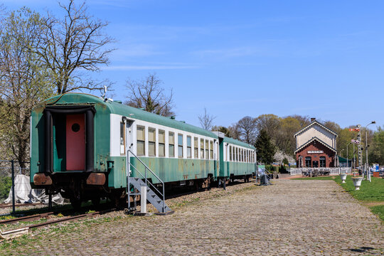 Genk, Belgium - April 16, 2022: Station Asch at entrance National Park Hoge Kempen in Genk Belgiium