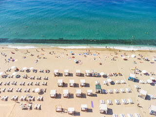 Aerial view of Kleopatra Beach in Alanya, Turkey - obrazy, fototapety, plakaty