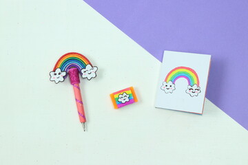 Rainbow School Supplies Craft - Crafts for Kids