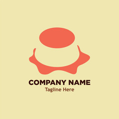 flan cake logo simple icon design illustration