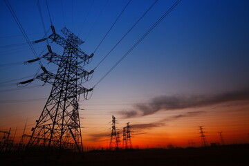 High voltage electric tower line