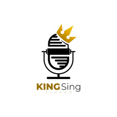 sing a song logo design inspiration, crown , podcast logo