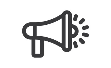 Megaphone vector icon. Promo announcement. Offer symbol. Bullhorn pictogram.