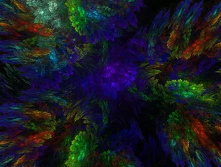 Fotobehang Mix van kleuren Denkbeeldige fractal abstracte achtergrond Afbeelding