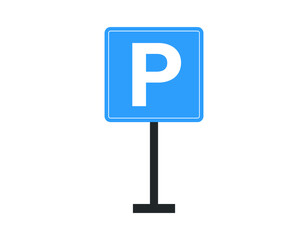 Parking zone sign icon. Vehicle parking sign board.