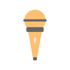 Microphone for radio or music entertainment in minimal cartoon style