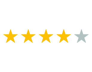 four rating stars icon for review product, internet website and mobile application on white background vector