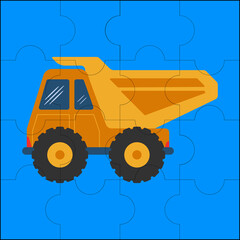 Obraz na płótnie Canvas Truck construction suitable for children's puzzle vector illustration