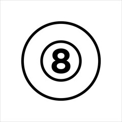 Obraz premium billiard ball icon vector design template simple and clean