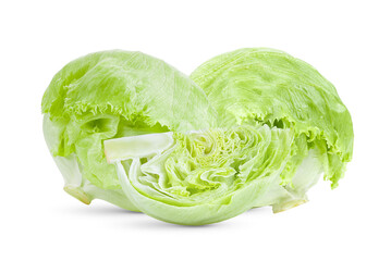 Green Iceberg lettuce isolated on white