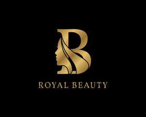 luxurious letter B beauty face decoration for beauty care logo, personal branding image, make up artist, or any other royal brand and company