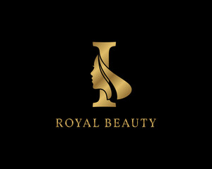luxurious letter I beauty face decoration for beauty care logo, personal branding image, make up artist, or any other royal brand and company