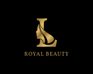 luxurious letter L beauty face decoration for beauty care logo, personal branding image, make up artist, or any other royal brand and company