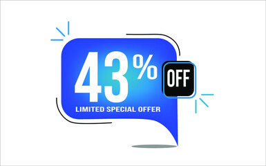 43% off blue balloon. Wholesale buy and sell banner. Limited special offer.