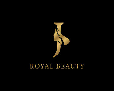 luxurious letter J beauty face decoration for beauty care logo, personal branding image, make up artist, or any other royal brand and company