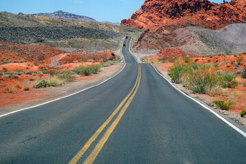 Winding road in desert mountain in southwest USA