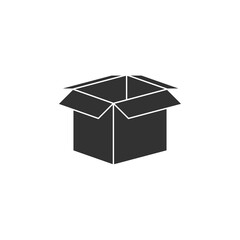 Box icon with silhouette style