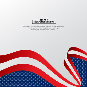 United states of american Independence day design with wavy flag and star vector. 4th of July American independence day