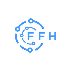 FFH technology letter logo design on white  background. FFH creative initials technology letter logo concept. FFH technology letter design.