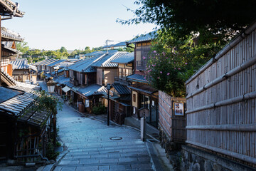 京都の東山区の町並み