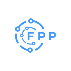 FPP technology letter logo design on white  background. FPP creative initials technology letter logo concept. FPP technology letter design.
