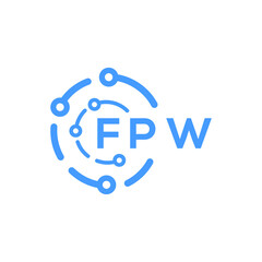 Fototapeta premium FPW technology letter logo design on white background. FPW creative initials technology letter logo concept. FPW technology letter design. 