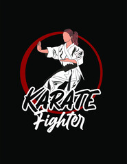 karate illustration vector pose
