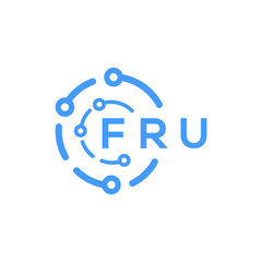 FRU technology letter logo design on white  background. FRU creative initials technology letter logo concept. FRU technology letter design.
