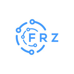 FRZ technology letter logo design on white  background. FRZ creative initials technology letter logo concept. FRZ technology letter design.
