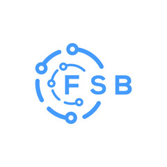 FSB technology letter logo design on white  background. FSB creative initials technology letter logo concept. FSB technology letter design.
