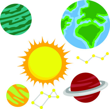 sun and planets on our solar system
