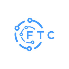 FTC technology letter logo design on white  background. FTC creative initials technology letter logo concept. FTC technology letter design.
