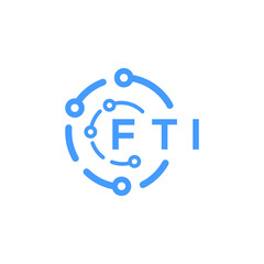 FTI technology letter logo design on white  background. FTI creative initials technology letter logo concept. FTI technology letter design.
