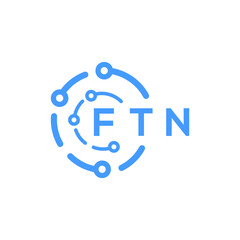 FTN technology letter logo design on white  background. FTN creative initials technology letter logo concept. FTN technology letter design.
