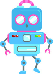 Retro blue robot vector