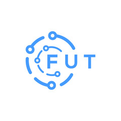 Fototapeta premium FUT technology letter logo design on white background. FUT creative initials technology letter logo concept. FUT technology letter design. 