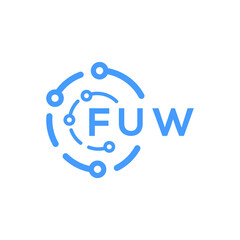 FUW technology letter logo design on white  background. FUW creative initials technology letter logo concept. FUW technology letter design.

