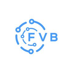 FVB technology letter logo design on white  background. FVB creative initials technology letter logo concept. FVB technology letter design.
