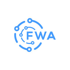 FWA technology letter logo design on white  background. FWA creative initials technology letter logo concept. FWA technology letter design.
