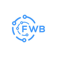 FWB technology letter logo design on white  background. FWB creative initials technology letter logo concept. FWB technology letter design.
