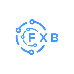 FXB technology letter logo design on white  background. FXB creative initials technology letter logo concept. FXB technology letter design.
