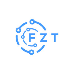FZT technology letter logo design on white  background. FZT creative initials technology letter logo concept. FZT technology letter design.
