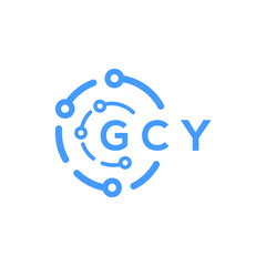 GCY technology letter logo design on white  background. GCY creative initials technology letter logo concept. GCY technology letter design.