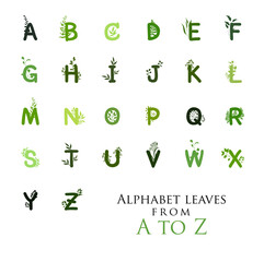 vector letters a to z tree style