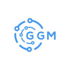 GGM technology letter logo design on white  background. GGM creative initials technology letter logo concept. GGM technology letter design.
