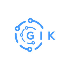 GIK technology letter logo design on white  background. GIK creative initials technology letter logo concept. GIK technology letter design.
