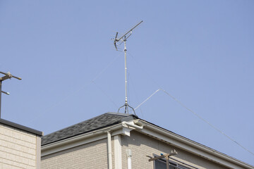 Obraz premium テレビアンテナ 屋上