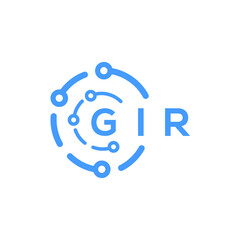 GIR technology letter logo design on white  background. GIR creative initials technology letter logo concept. GIR technology letter design.